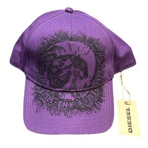 DIESEL men's purple and black graphic branded adjustable cap, one size. BNWT.